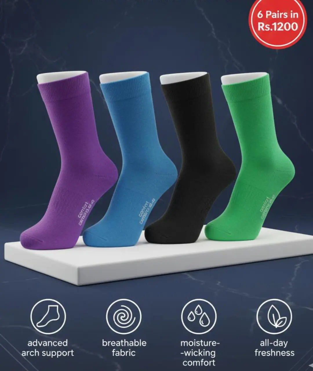 Everyday  Socks (Multi-Color 06 Pair Pack)