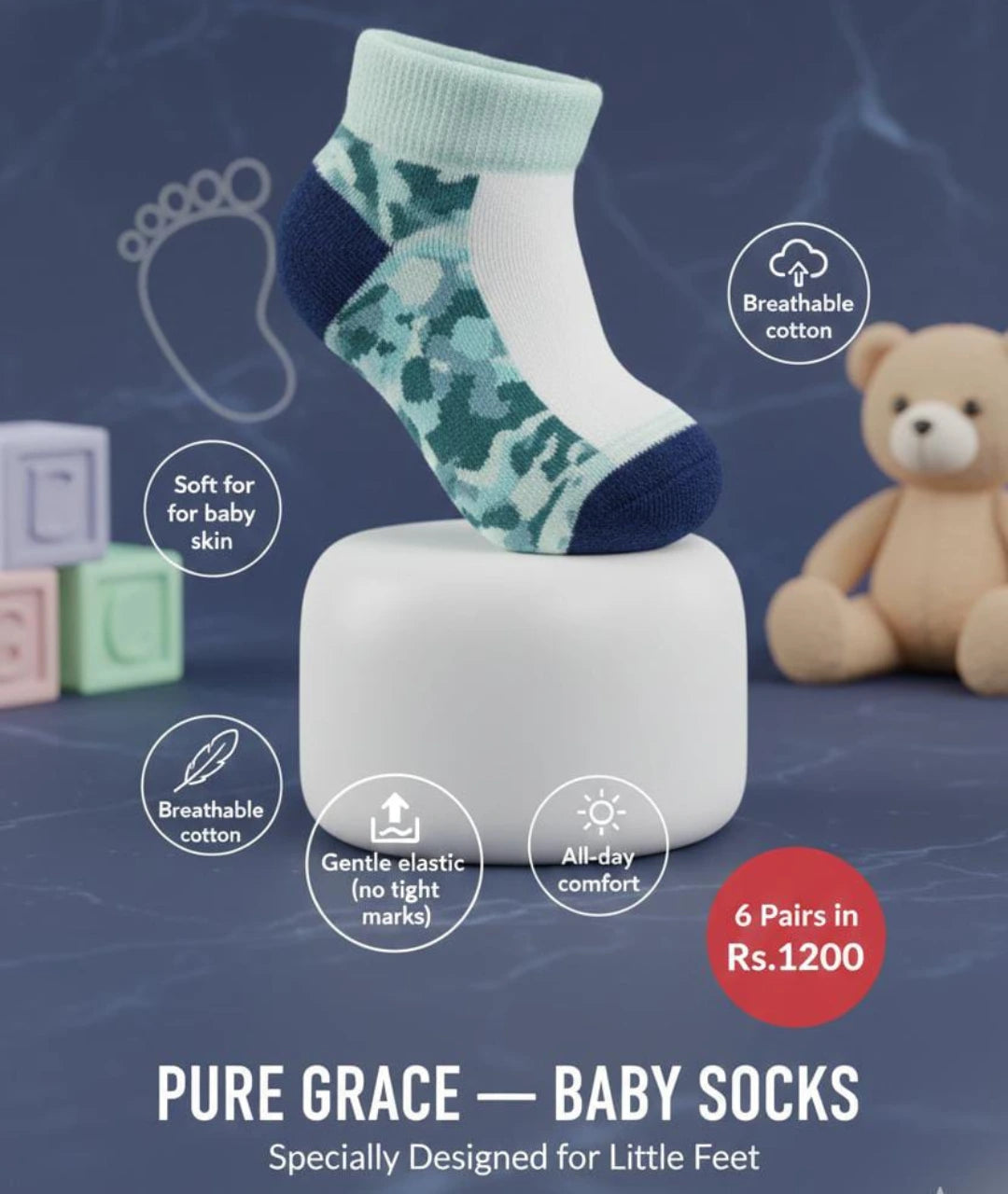 Baby Socks Soft  (6-Pair Pack)