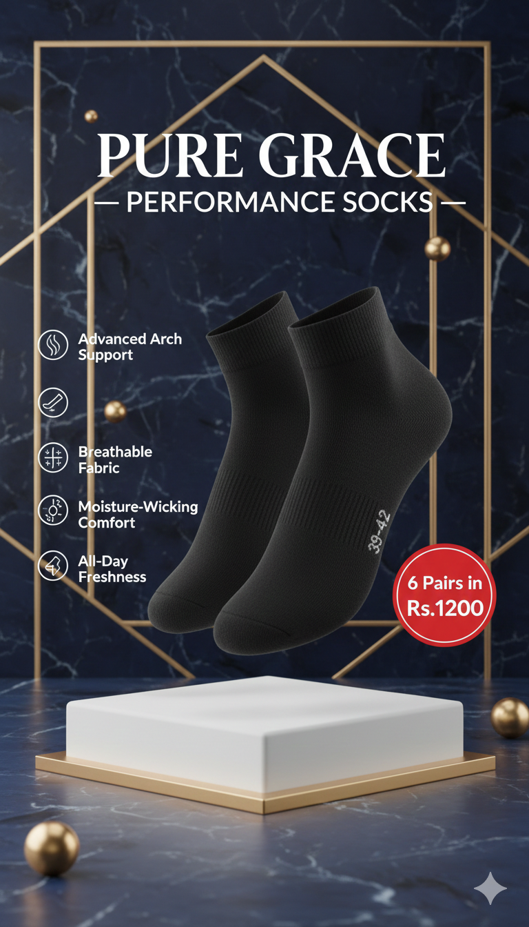 Top Quality Performance Socks  L/C (6-Pair Pack)